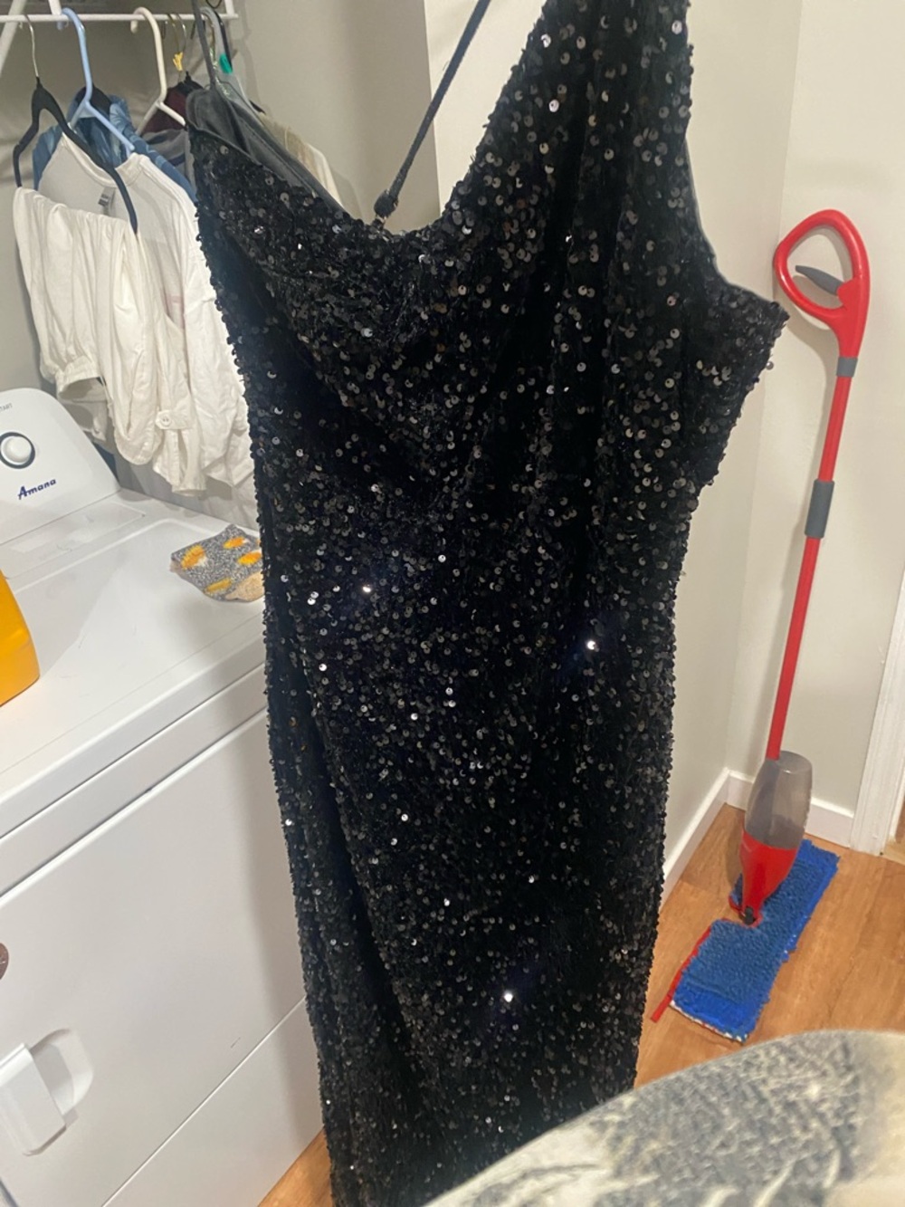Black Sequin Evening Dress
